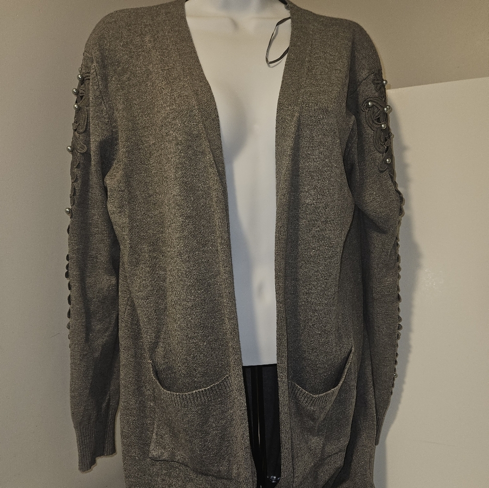 Women's Gray Cardigan Sweater
